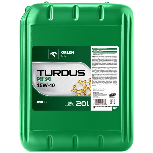 TURDUS SHPD 15W40 20л МОТОРНОЕ МАСЛО ОРЛЕН