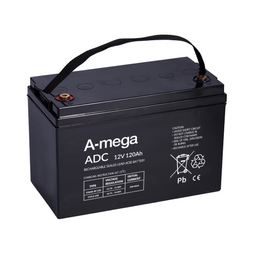 Agm акумулятор vrla a-mega adc 120-12 12v 120ah