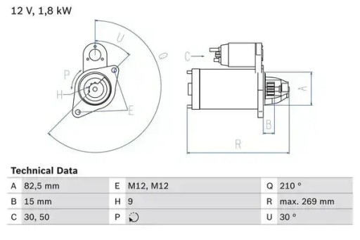 Стартер 0 986 016 240 bosch audi a4 b5 (8d2)