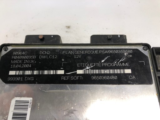 Комп'ютер двигуна r04080035b 9650359580 9650360480 +програмування