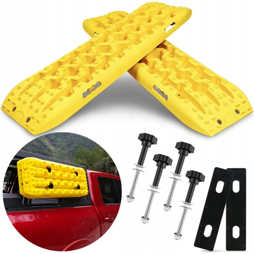 РЕМНИ ДЛЯ ПЕСКА И ГРЯЗИ СНЕГА X-BULL OFFROAD ЖЕЛТЫЕ + КРЕПЛЕНИЯ