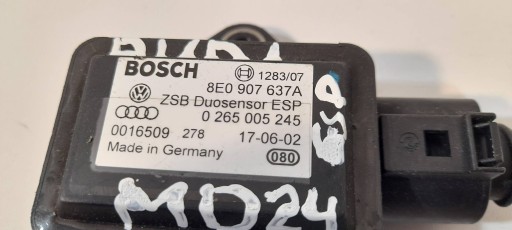 Audi A4 S4 B6 8E 8H Sensor przyspieszenia ESP 8E0907637A (MD24)