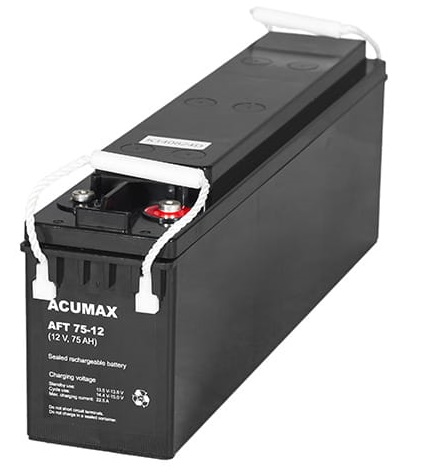 Батарея батарея acumax agm vrla передній термінал ззаду 12v 75ah rack ups