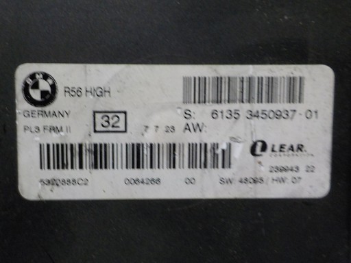 MINI R56 modulo luci 6135 3450937-01 3450937