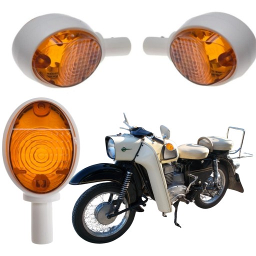 MZ244493 - СИГНАЛИ ПОВОРОТОВ МОТОЦИКЛА MZ ES SCHWALBE, УСТАНОВЛЕННЫЕ В РУЛЬ Emark