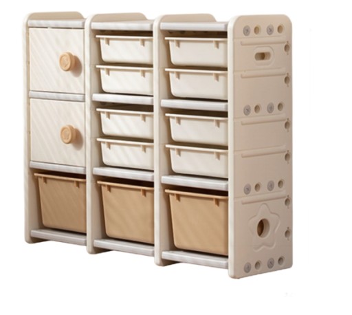 Книжкова шафа Mr. and Mrs. Gadget 116 x 32 x 93 см, відтінки бежевого