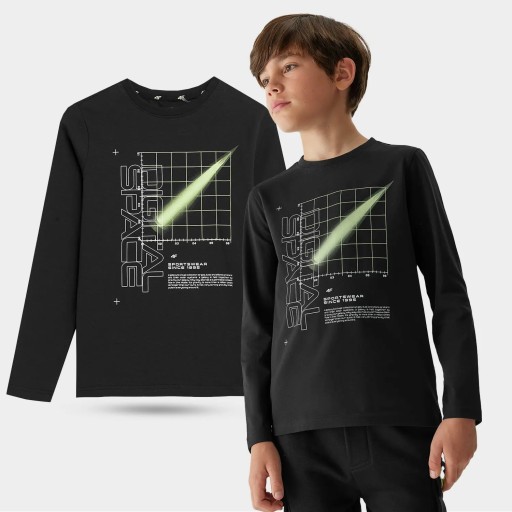 4F Дитяча футболка, чорна, бавовна 152