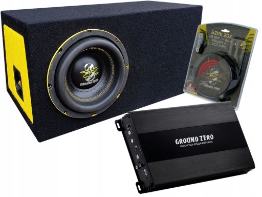 Subwoofer Ground Zero GZRW 8XSPL sub wzmak kable