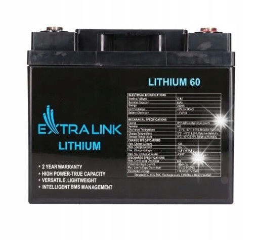 Аккумулятор extralink lifepo4 60 ач 12,8 в bms