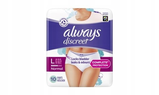 ALWAYS DISCREET PIELUCHOMAJTKI 10SZT ROZM. L