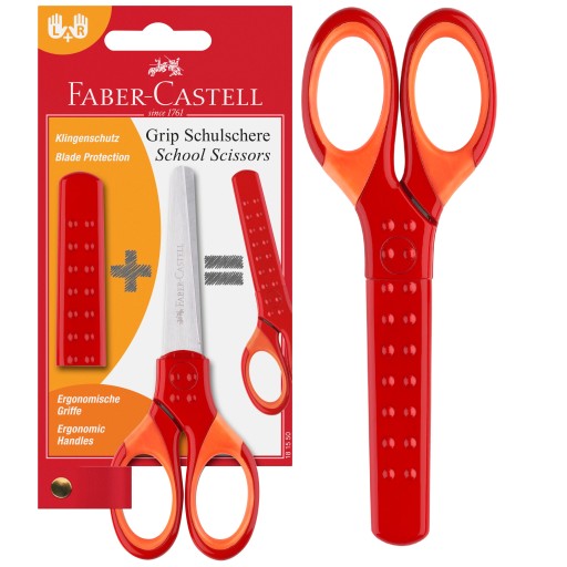 Faber-Castell 181550 Grip School Scissors - Red