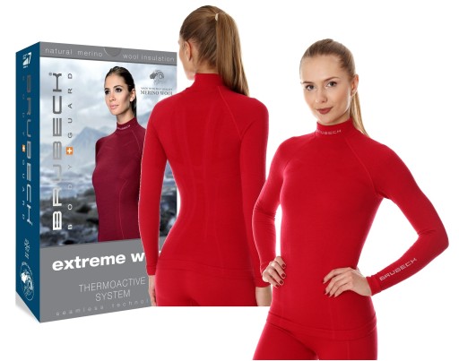 Білизна з довгим рукавом Brubeck Extreme Merino Wool, червона, розмір M