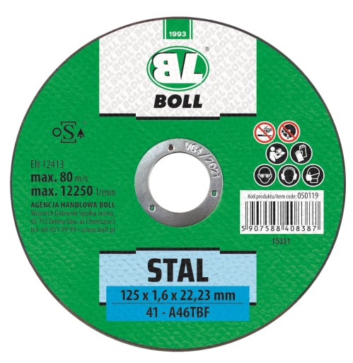 РЕЖУЩИЙ ДИСК ДЛЯ ШЛИФОВКИ - СТАЛЬ 125x1,6 x 22,23 мм