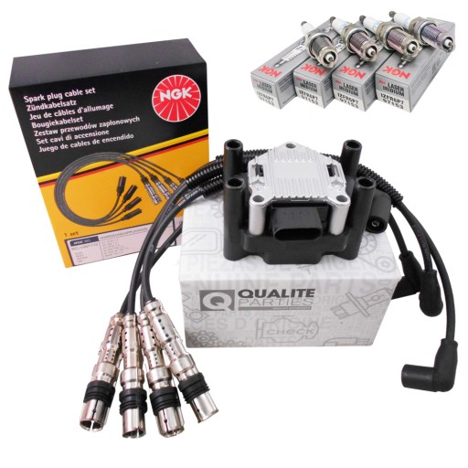 03.2905106B, RC-VW1110, - Дроти запалювання + котушка + свічки vw golf vi polo skoda fabia ii 1.2 tsi