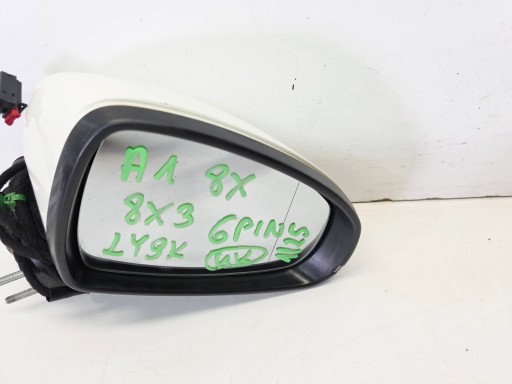 mirror exterior right AUDI A1 8X 8X3 6 PIN LY9K 1/25 UK