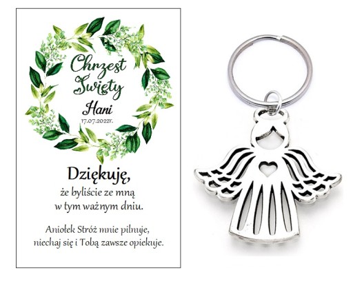 Брелок з ангелом-причастям для подяки гостям