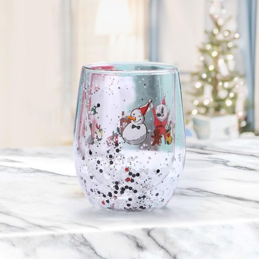 Cute Christmas Tree Mug Glassware Tumblers 300ml Heavy Christmas