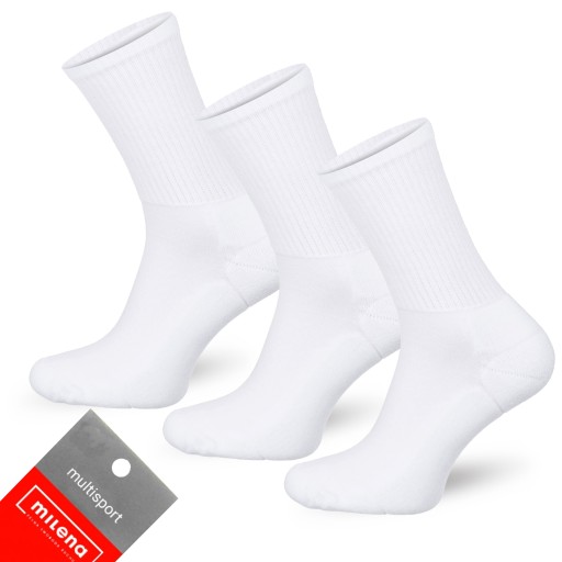 3X Športové ponožky 1/2 Froté MULTISPORT Milena