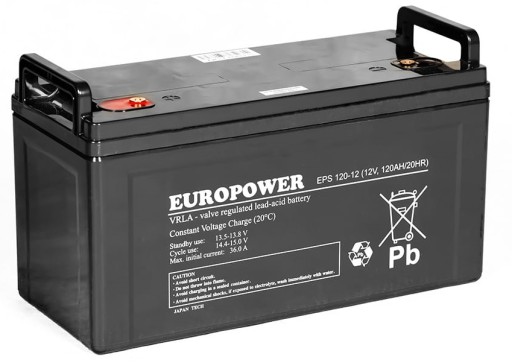 Акумуляторна батарея agm vrla europower eps 120ah 12 v 120-12 ups блок живлення