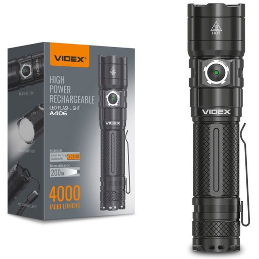 Портативний світлодіодний ліхтарик VIDEX 4000LM 6500K 20W USB-C