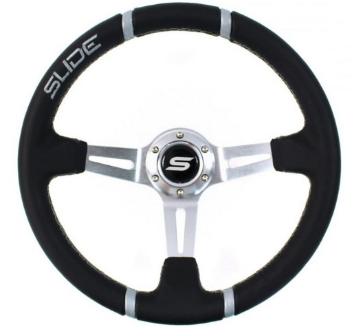 СПОРТИВНЫЙ РУЛЬ СЛАЙД 350 ММ СМЕЩЕНИЕ 90 ММ КОЖА