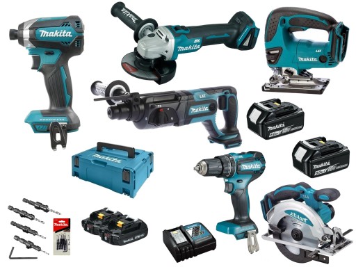 MAKITA 6PCS комбо набор инструментов 18V 4хаккумулятор