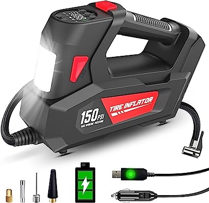 АВТОМОБІЛЬНИЙ НАСОС ВЕЛОСИПЕД 6000mAh LED LCD C2814-4