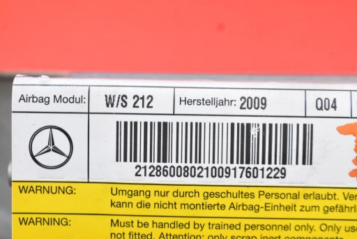 airbag KANAPY Destro 608958900 MERCEDES E-KLASA W212 09