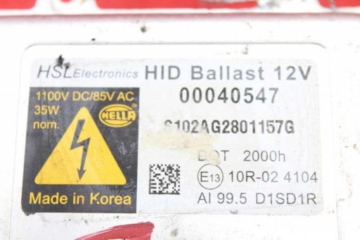 control unit XENON KSENON left 00040547 KIA SPORTAGE 3 III 10-14