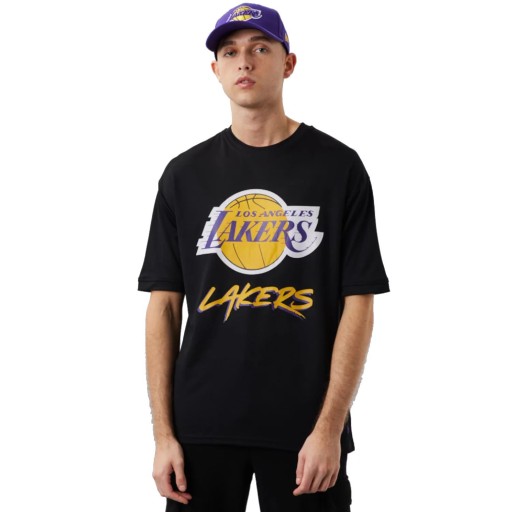 Pánske tričko NEW ERA NBA LOS ANGELES LAKERS SCRIPT SIEŤOVANÉ (L)