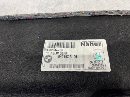 BMW F11 passenger compartment mats of the floor boot 9168506