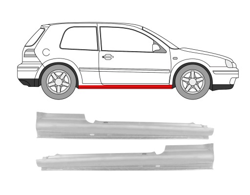 PRAHY VW GOLF IV 4 BORA ĽAVÝ PRAVÝ 1997-2006 3D HB