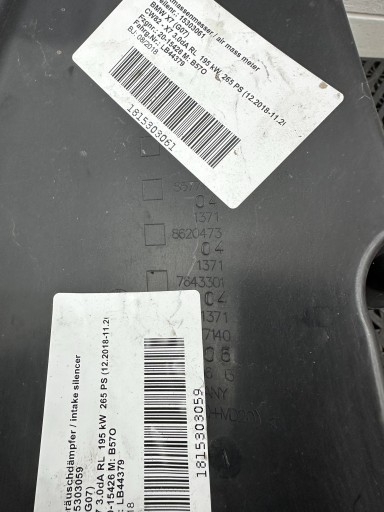 Gehäuse filter luft BMW X5 G05 7643301