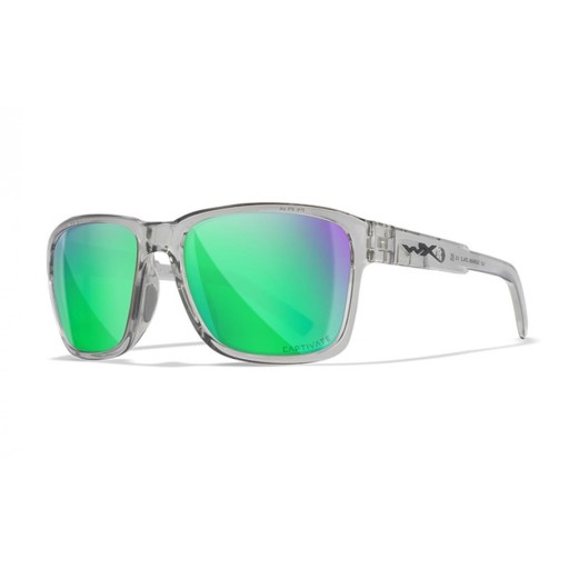 Wiley X WX Trek gloss crystal light grey/captivate polarized green дзеркальні окуляри