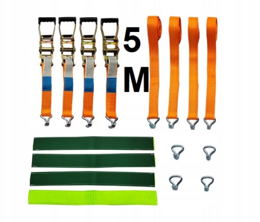 Ремені транспортувальні 5T 5M Grass Orange Прогумовані