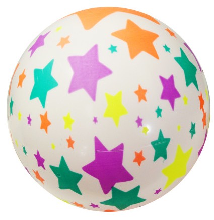 КОЛЬОРОВИЙ ГУМОВИЙ М'ЯЧ ЗІРКИ 23 СМ