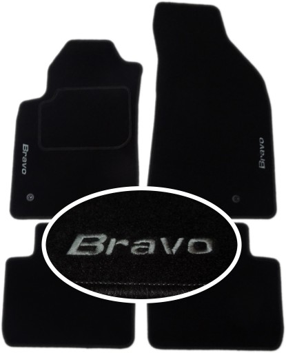 Fiat Bravo 2006-2015г. коврики CLASSIC + вышивка CH2