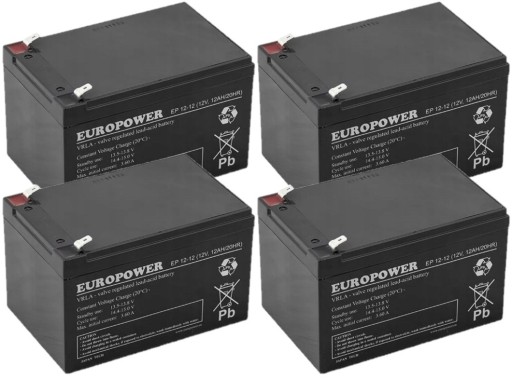 Tbc44 батареї набір батарей для дбж apc eaton powerwalker 4x ep 12-12