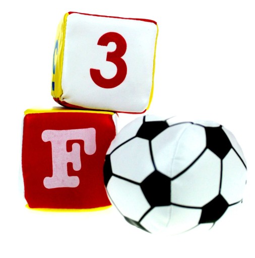 ДИТЯЧА ІГРАШКА М'ЯКИЙ М'ЯЧ І ДВА КУБІЧНИХ М'ЯЧА