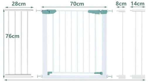 Barierka na drzwi schody regulowana 80-132cm rozporowa biała
