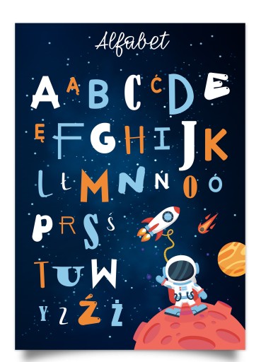 НАВЧАЛЬНИЙ ПЛАКАТ плакати Алфавіт ракета КОСМОС