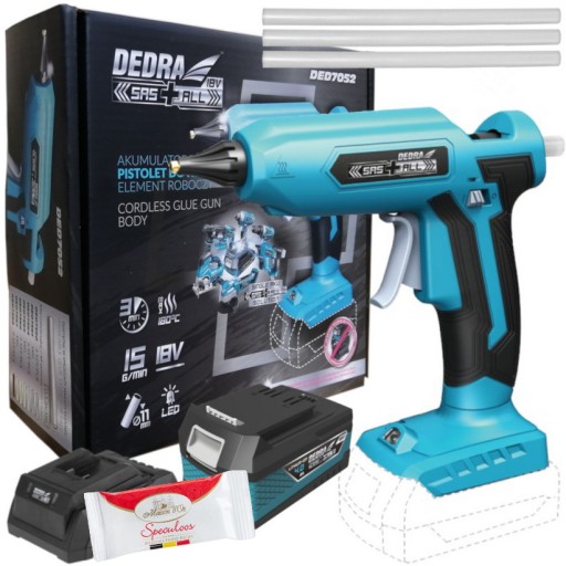 АККУМУЛЯТОРНЫЙ КЛЕВОЙ ПИСТОЛЕТ DED7052 + АККУМУЛЯТОР 4 Ач + LAD