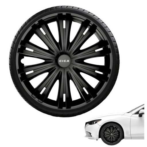 Колпаки 16 дюймов GIGA BLACK черные GORECKI