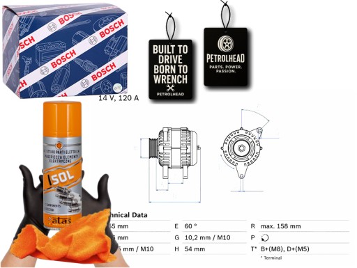 BOS0 986 - Генератор opel astra g astra h astra h gtc combo tou #petrolhead pro+ kit4