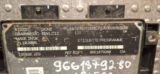 Computer 9650359580 9661879280 R04080033C CITROEN BERLINGO PARTNER 1.9 D