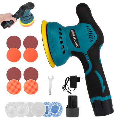 НАБОР АВТОПОЛИРОВКИ 18 ШТ. 2800-5500 об/мин РЕГУЛИРОВКА СКОРОСТИ ВРАЩЕНИЯ