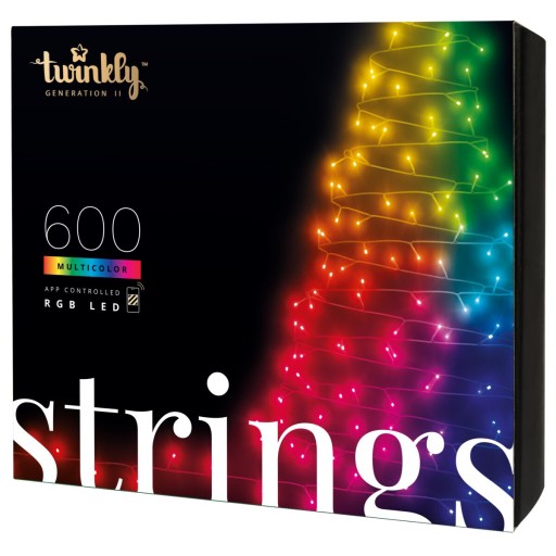 Twinkly Strings 600 Led RGB čierny drôt Zástrčka F (typ EU) 48 m