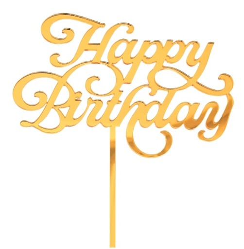 Топпер Godan Happy Birthday золото 15 х 11 см