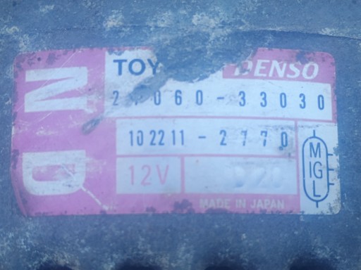 ALTERNATOR 27060-33030 TOYOTA 1.4 D4D