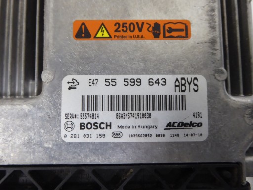 computer Centralina Motore OPEL INSIGNIA A 2.0 CDTI BITURBO A20DTR AUT 4X4
